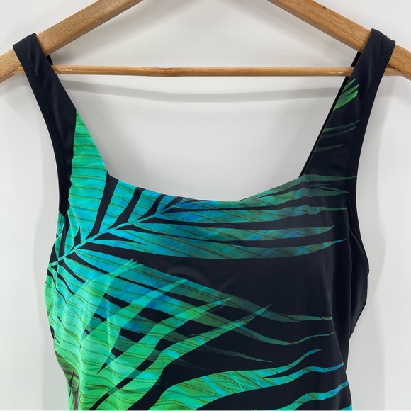 Swimsuits for All Tropical Palm Leaves Black Swimsuit Size 16 - Picture 3 of 13